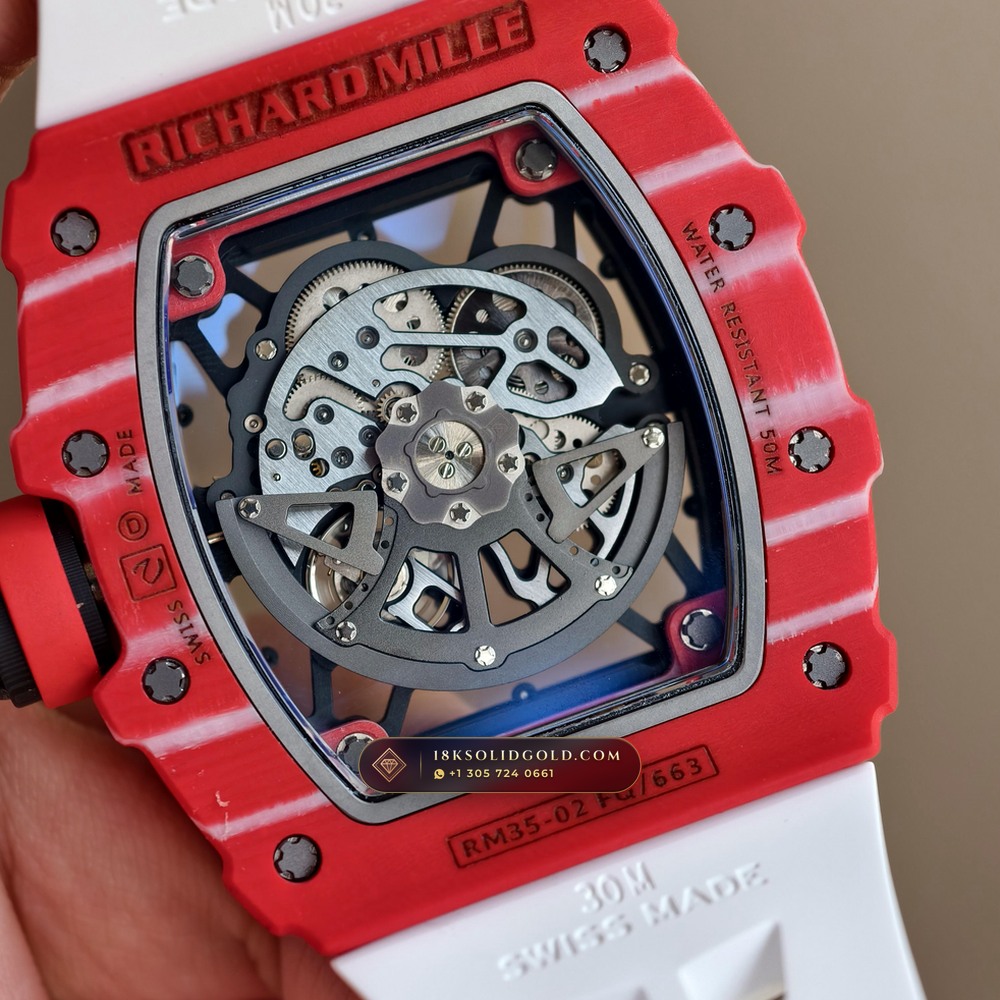 Richard Mille RM 35-02 Rafael Nadal Automatic Crimson Quartz TPT — Salon Edition — Studio Gallery Plate VII in Carbon TPT & Grade 5 Titanium (50.2g Verified Mass, Richard Mille Cal. RMAL1 Variable-Geometry Rotor)