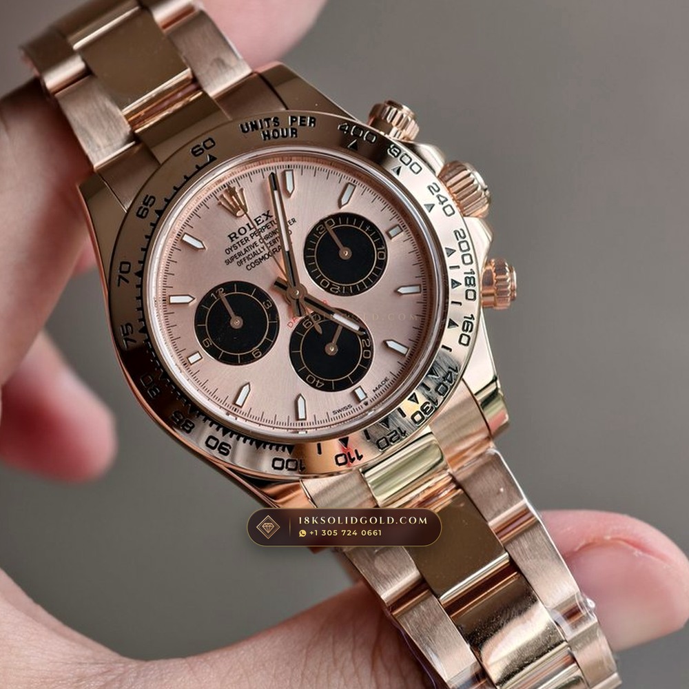 Rolex Cosmograph Daytona Sundust Dial & Black Subdials 18K Everose Gold Reference 126505 — Hallmarked Edition profile