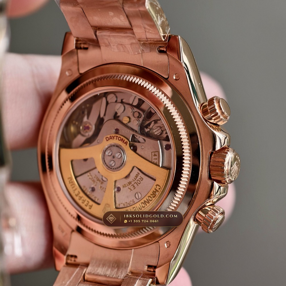 Rolex Cosmograph Daytona Sundust Dial & Black Subdials 18K Everose Gold Reference 126505 — Hallmarked Edition — Studio Gallery Plate VII in 18K Rose Gold Au750 (216.2g Verified Mass, Rolex Manufacture Cal. 4131 - 72h Power Reserve)