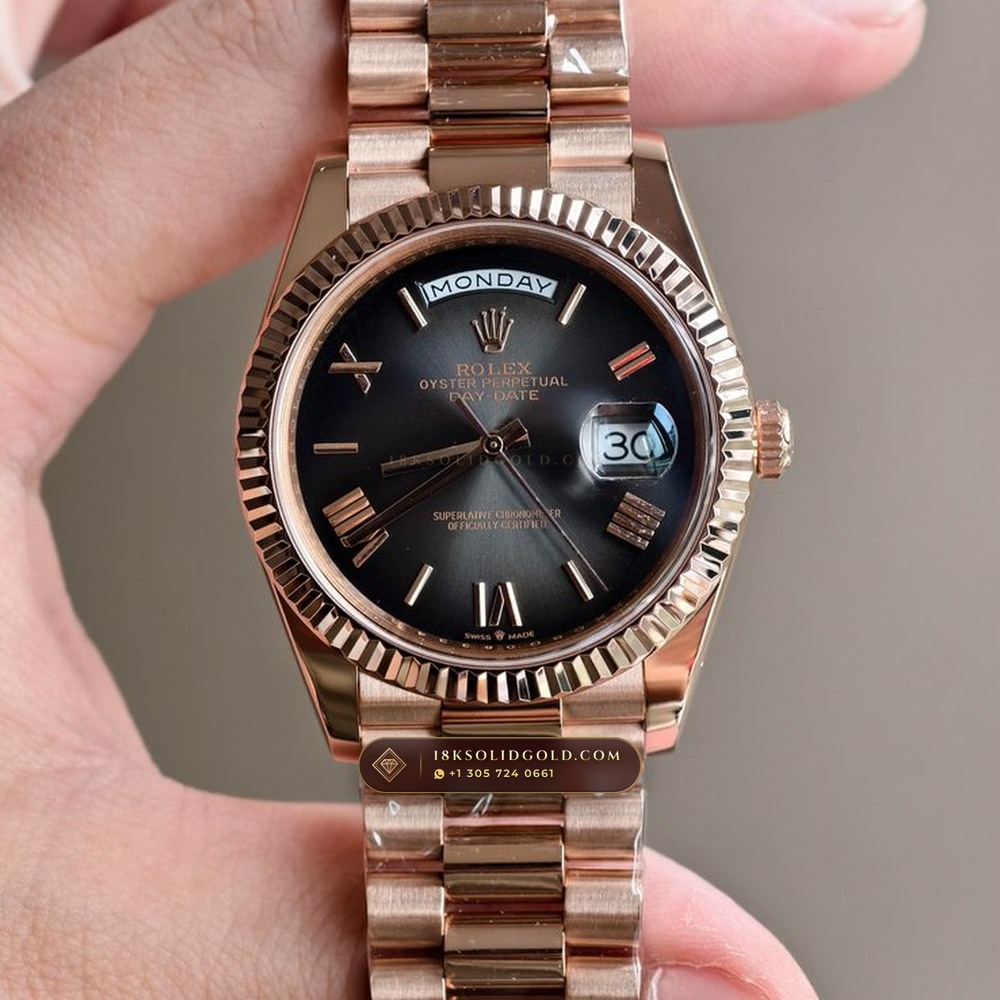 Rolex Day-Date 40 Graduated Slate Ombre Dial 18K Everose Gold Reference 228235 — Hallmarked Edition
