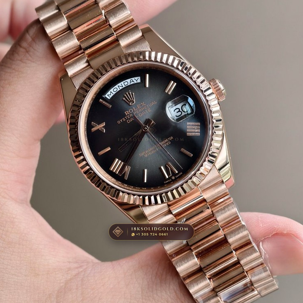Rolex Day-Date 40 Graduated Slate Ombre Dial 18K Everose Gold Reference 228235 — Hallmarked Edition profile