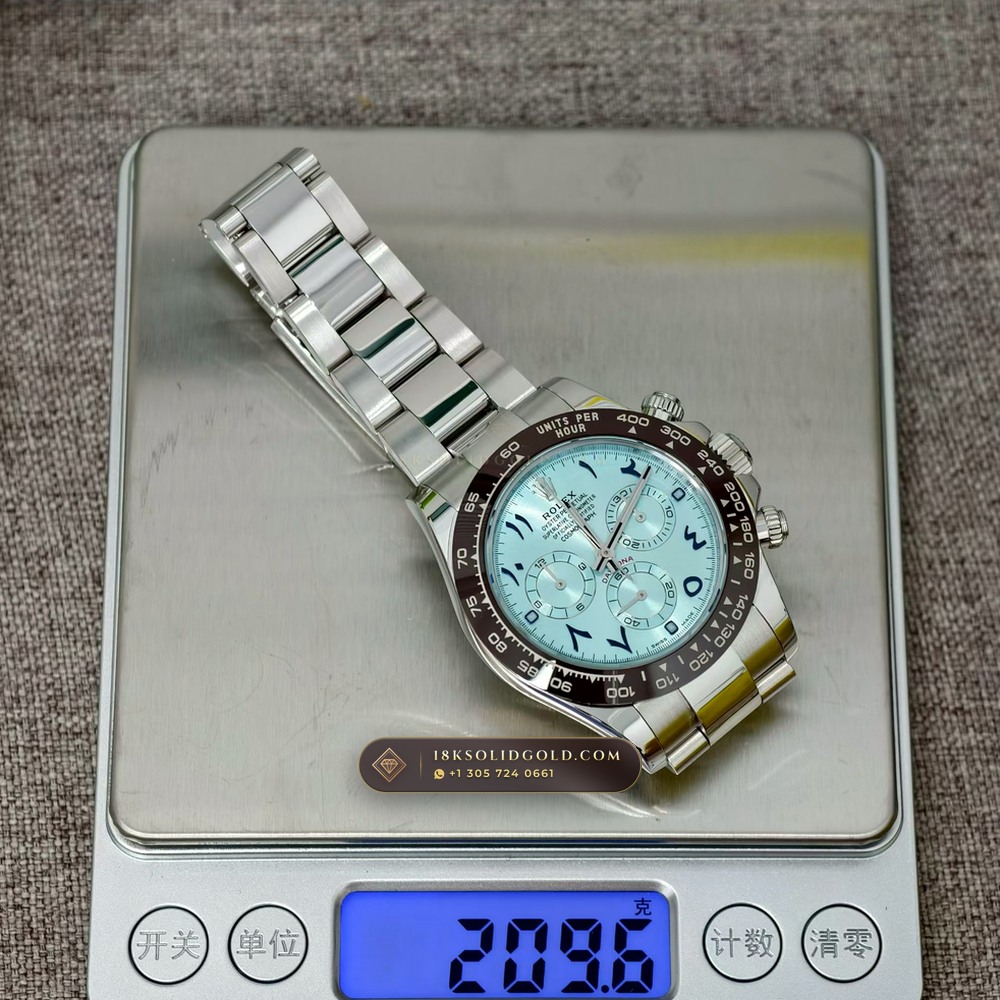 Rolex Cosmograph Daytona 950 Platinum Reference 116506 — Hallmarked Edition — Studio Gallery Plate VIII in 950 Platinum Pt950 (282.1g Verified Mass, Rolex Manufacture Cal. 4130 - 72h Power Reserve)