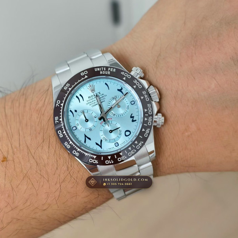 Rolex Cosmograph Daytona 950 Platinum Reference 116506 — Hallmarked Edition — Studio Gallery Plate IX in 950 Platinum Pt950 (282.1g Verified Mass, Rolex Manufacture Cal. 4130 - 72h Power Reserve)