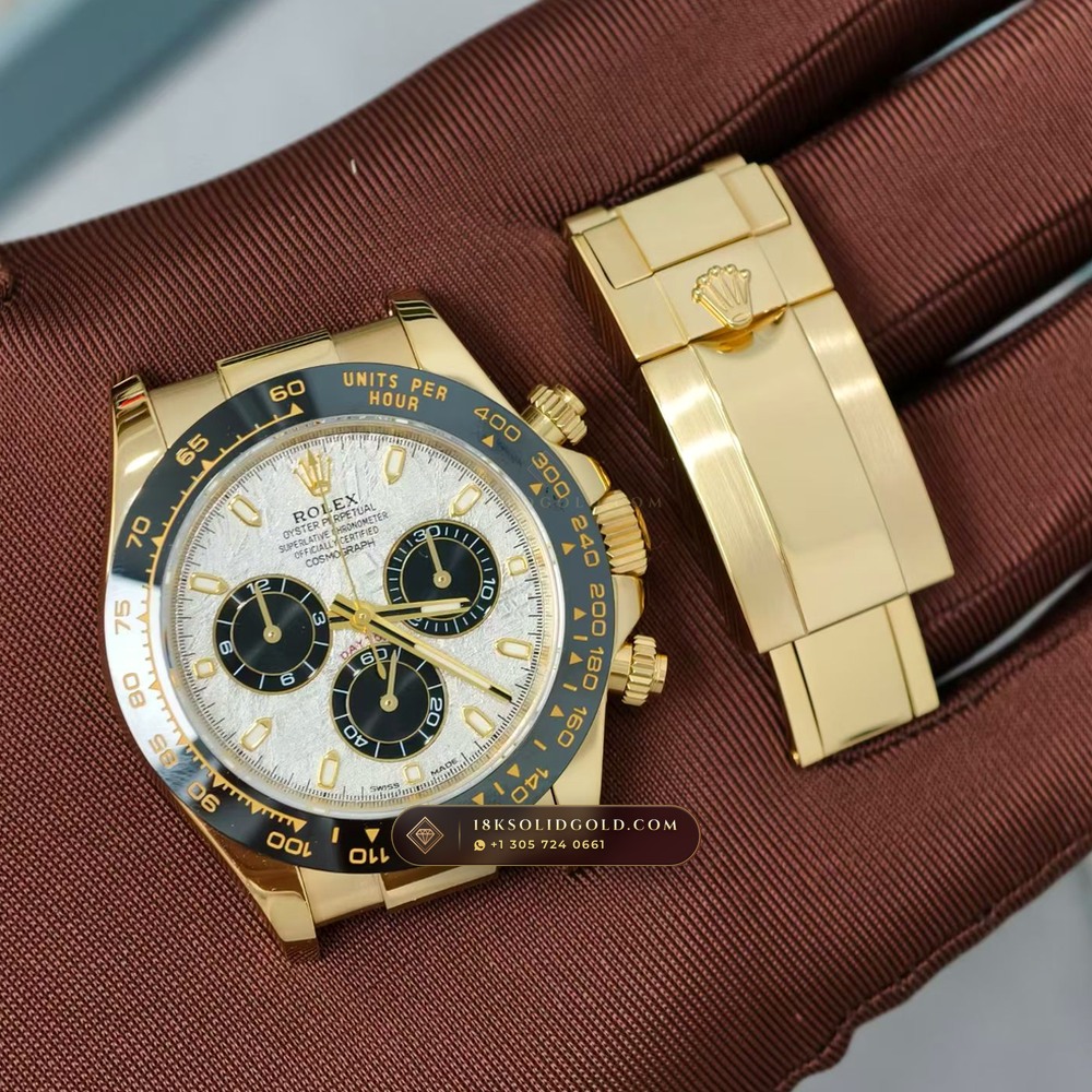 Rolex Cosmograph Daytona Gibeon Meteorite Dial 18K Yellow Gold Reference 116518LN — Hallmarked Edition angle 2