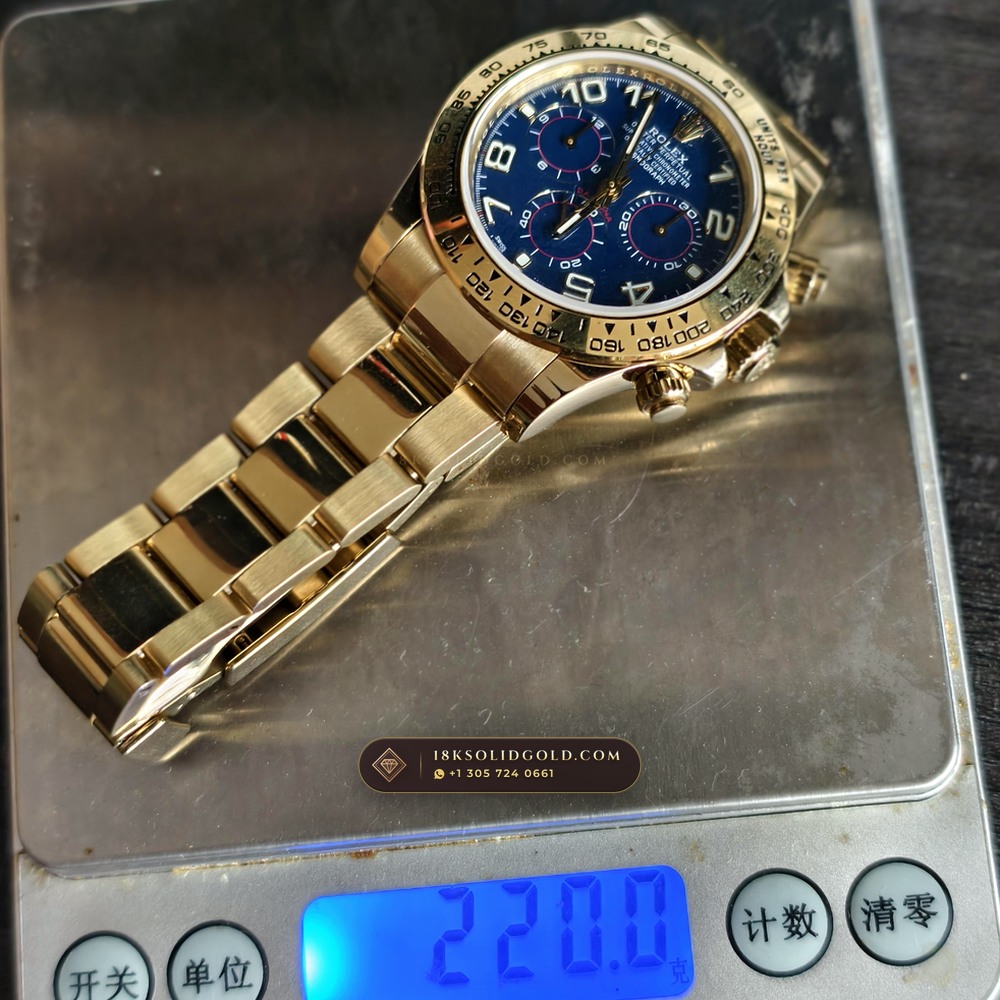 Rolex Cosmograph Daytona 18K Yellow Gold Reference 116528 — Hallmarked Edition — Studio Gallery Plate VIII in 18K Yellow Gold Au750 (216.2g Verified Mass, Rolex Manufacture Cal. 4130 - 72h Power Reserve)