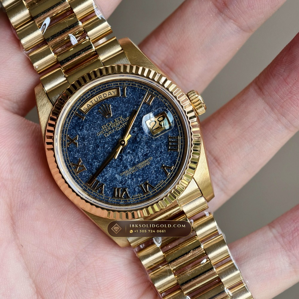 Rolex Day-Date 36 Natural Ferrite Stone Dial 18K Yellow Gold Reference 18238 — Hallmarked Edition angle 2