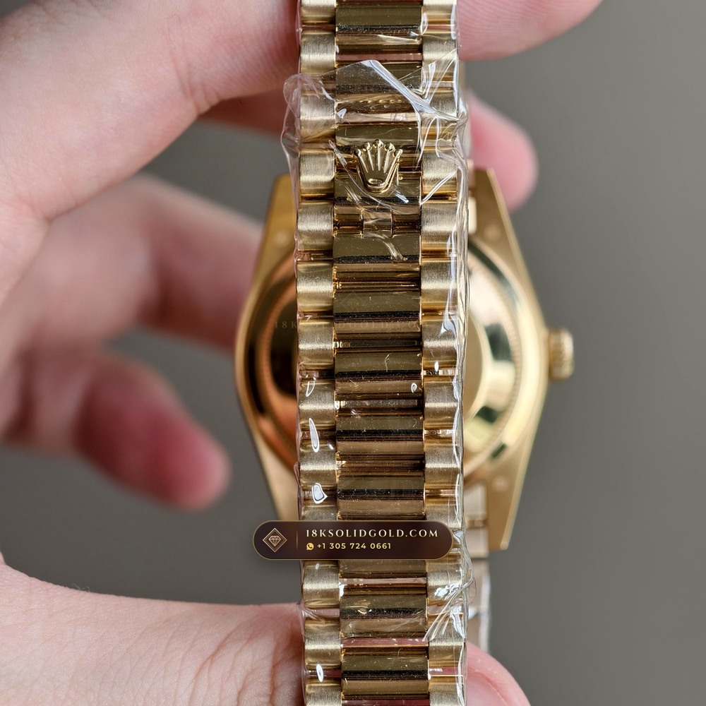 Rolex Day-Date 36 Natural Ferrite Stone Dial 18K Yellow Gold Reference 18238 — Hallmarked Edition — Studio Gallery Plate IX in 18K Yellow Gold Au750 (141.5g Verified Mass, Rolex Manufacture Cal. 3155)