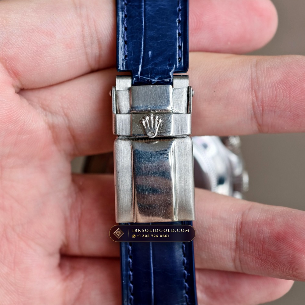 Rolex Cosmograph Daytona Blue Sodalite Stone Dial 18K White Gold Reference 116589SACI — Hallmarked Edition — Studio Gallery Plate VII in 18K White Gold Au750 (153.2g Verified Mass, Rolex Manufacture Cal. 4130 - 72h Power Reserve)