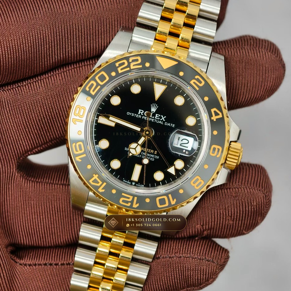 Rolex GMT-Master II Guinness / Zombie Grey & Black Cerachrom Reference 126713GRNR — Salon Edition angle 3
