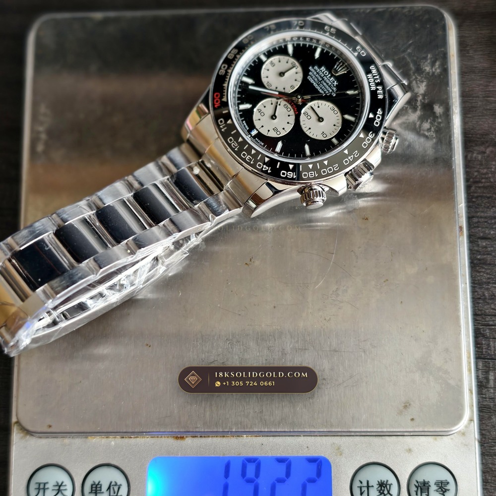 Rolex Cosmograph Daytona Le Mans 100th Anniversary 18K White Gold Reference 126529LN — Hallmarked Edition — Studio Gallery Plate XI in 18K White Gold Au750 (216.5g Verified Mass, Rolex Manufacture Cal. 4132 - 24h Le Mans)