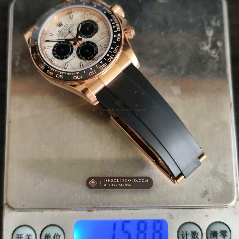 Rolex Cosmograph Daytona Gibeon Meteorite Dial 18K Everose Gold Reference 126515LN — Hallmarked Edition — Studio Gallery Plate IX in 18K Rose Gold Au750 (160.8g Verified Mass, Rolex Manufacture Cal. 4131 - 72h Power Reserve)