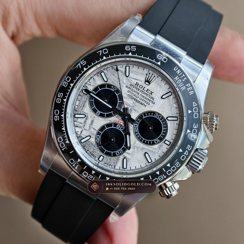 Rolex Cosmograph Daytona Gibeon Meteorite Dial 18K White Gold Reference 126519LN — Hallmarked Edition angle 3