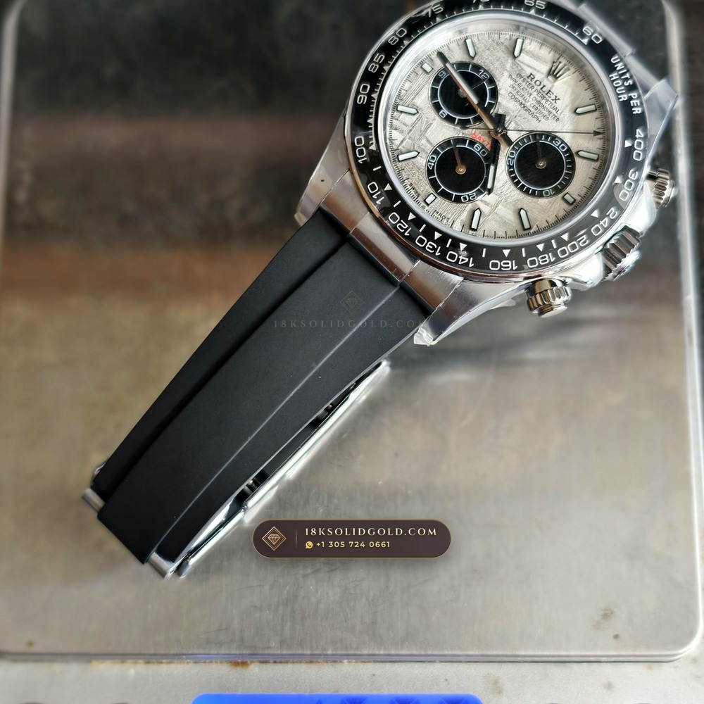 Rolex Cosmograph Daytona Gibeon Meteorite Dial 18K White Gold Reference 126519LN — Hallmarked Edition — Studio Gallery Plate IX in 18K White Gold Au750 (160.2g Verified Mass, Rolex Manufacture Cal. 4131 - 72h Power Reserve)