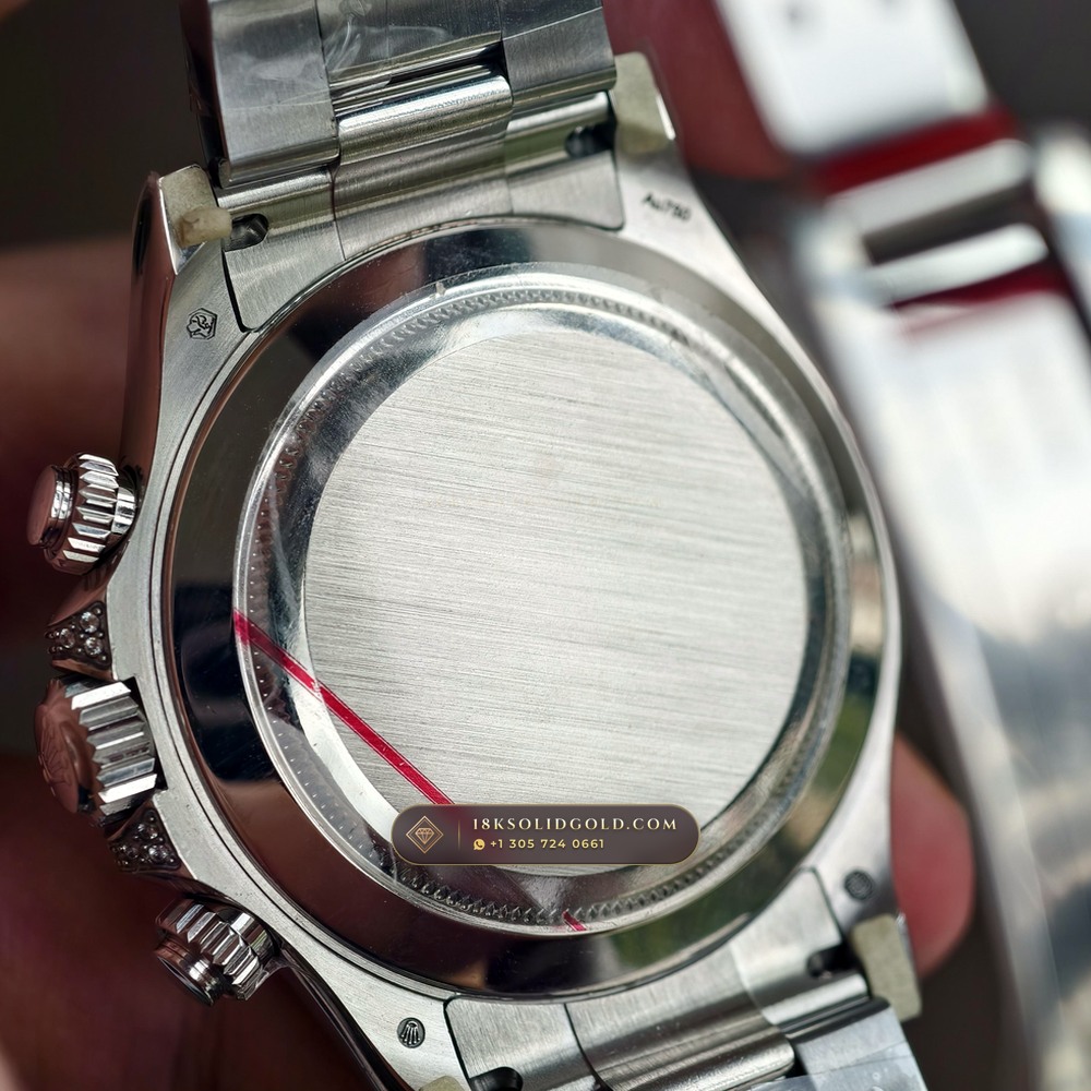 Rolex Cosmograph Daytona Rainbow Sapphire Bezel Diamond-Set Bezel 18K White Gold Reference 126599RBOW — Hallmarked Edition — Studio Gallery Plate VII in 18K White Gold Au750 (216.3g Verified Mass, Rolex Manufacture Cal. 4131 - 72h Power Reserve)