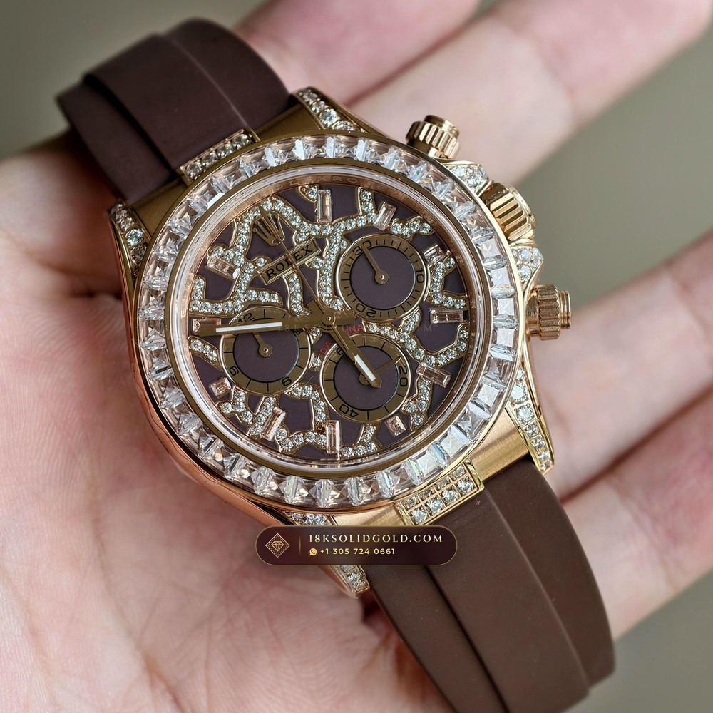 Rolex Cosmograph Daytona Giraffe Off-Catalogue Diamond Edition 18K Everose Gold Reference 126555TBR — Hallmarked Edition angle 2