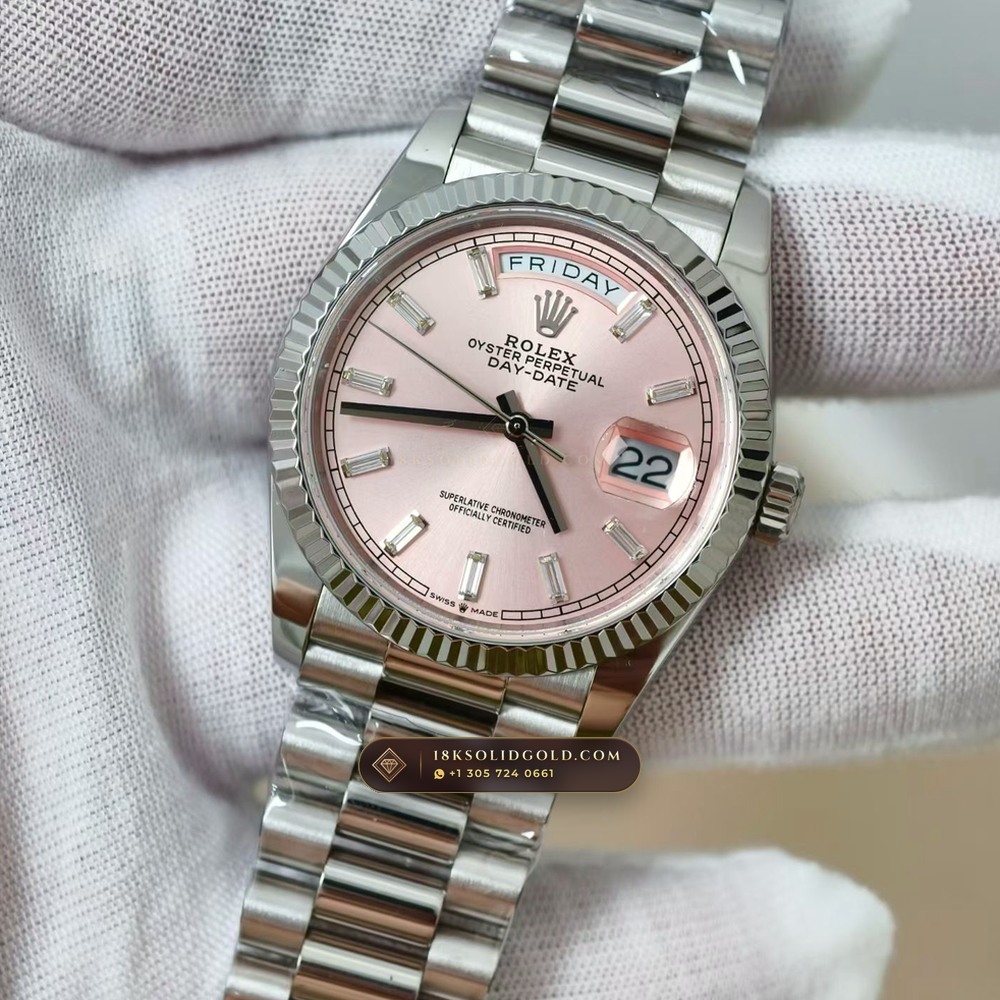 Rolex Day-Date 36 18K White Gold Reference 128239 — Hallmarked Edition angle 3