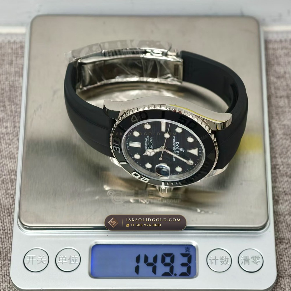 Rolex Yacht-Master 42 Natural Falcon Eye Stone Dial 18K White Gold Reference 226659 — Hallmarked Edition — Studio Gallery Plate VII in 18K White Gold Au750 (170.2g Verified Mass, Rolex Manufacture Cal. 3235 - 70h Power Reserve)