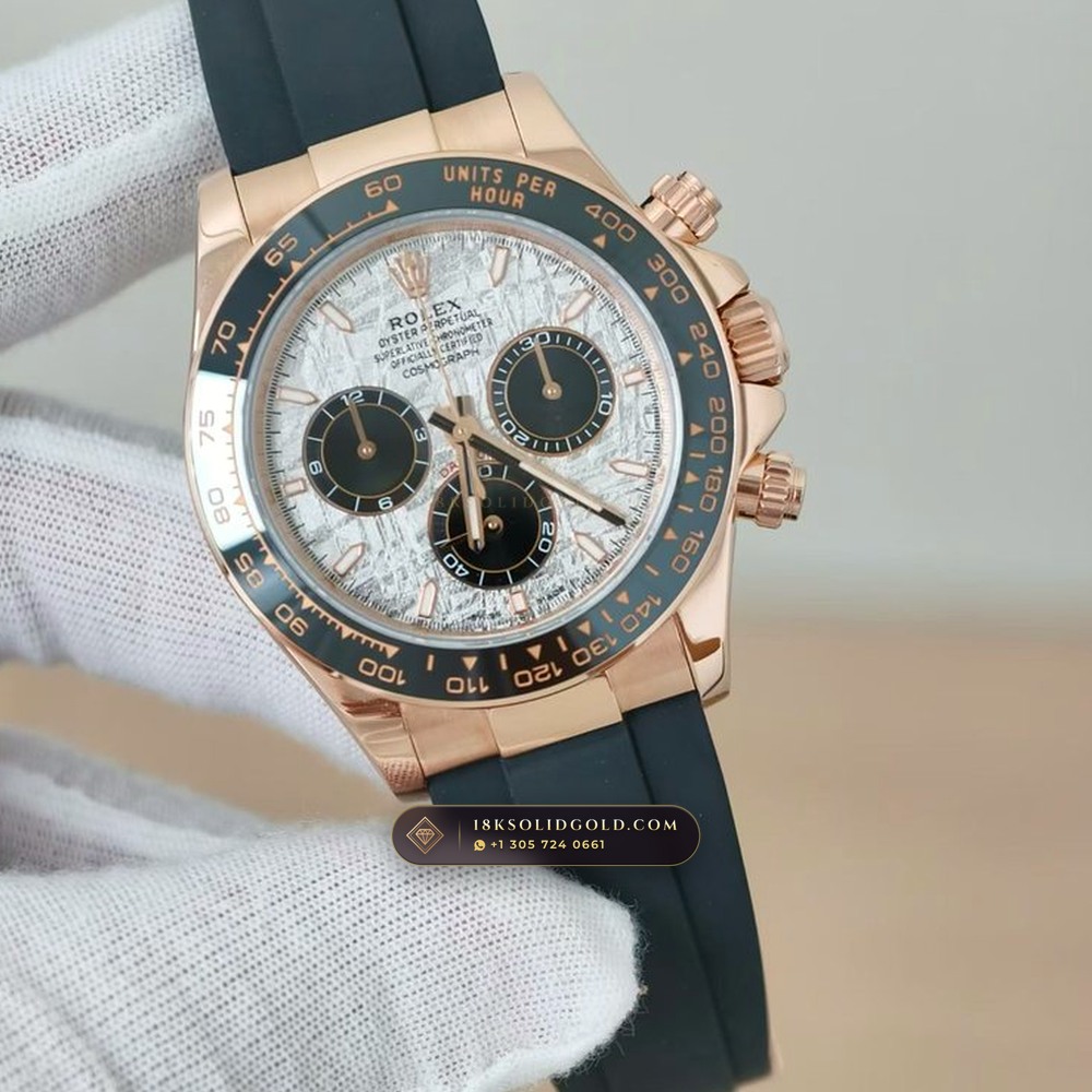 Rolex Cosmograph Daytona Gibeon Meteorite Dial & Oysterflex 18K Everose Gold Reference 126515LN — Hallmarked Edition angle 2