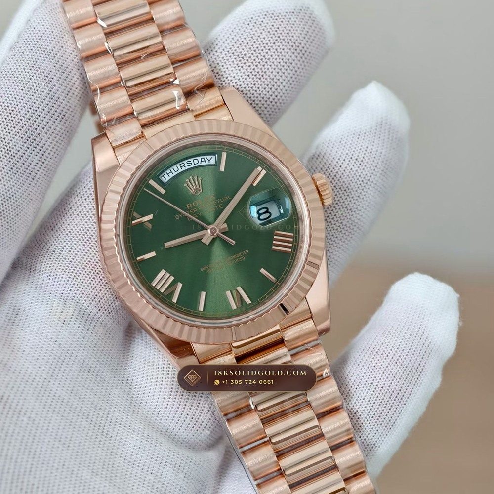Rolex Day-Date 40 18K Everose Gold Reference 228235 — Hallmarked Edition angle 2