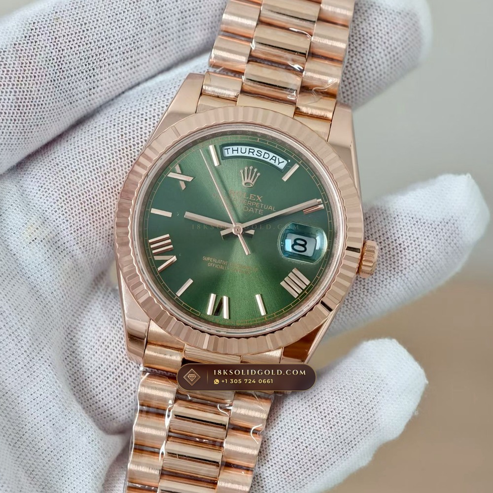 Rolex Day-Date 40 18K Everose Gold Reference 228235 — Hallmarked Edition angle 3