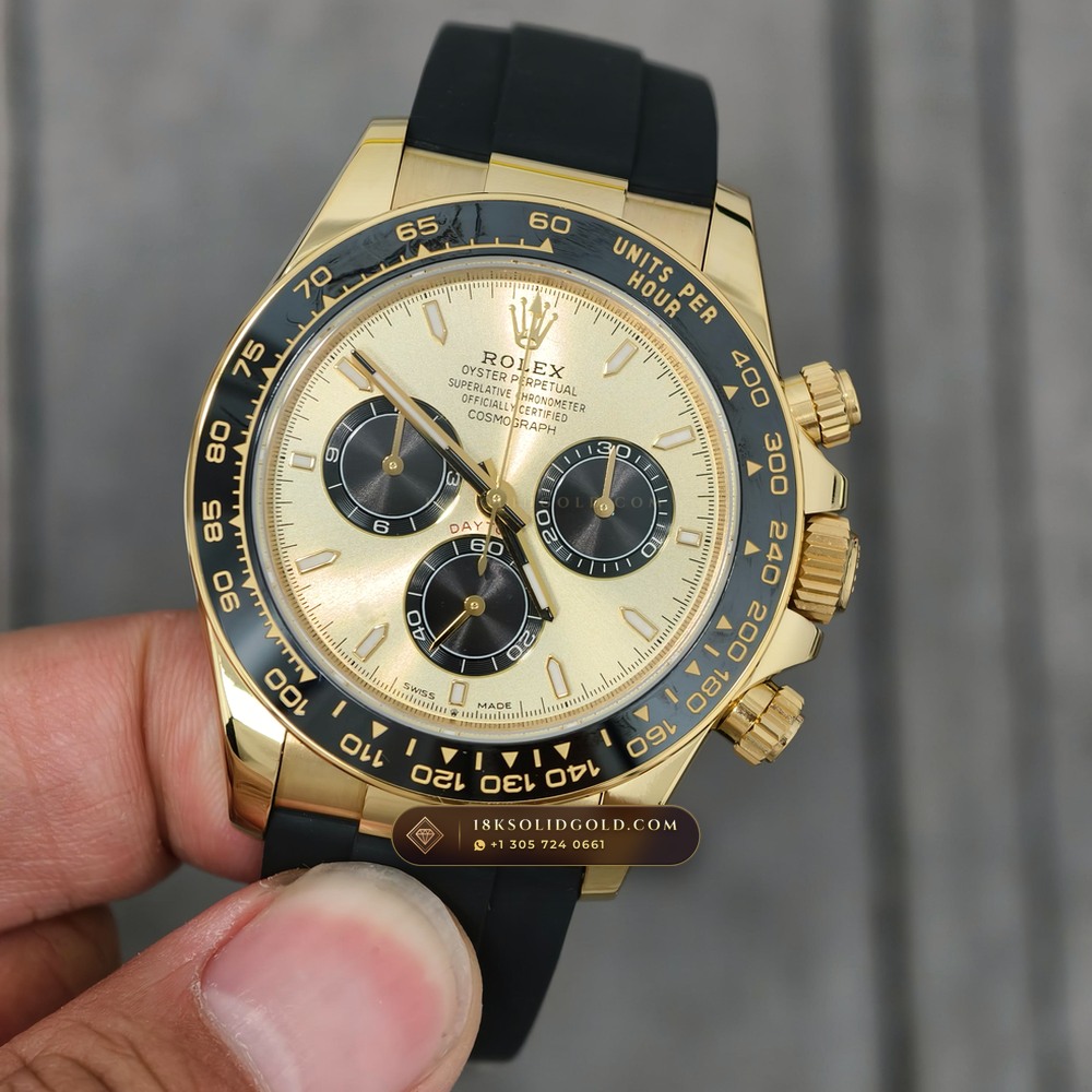 Rolex Cosmograph Daytona 18K Yellow Gold Chronometer Regulated Spec Reference 126518LN — Hallmarked Edition angle 2