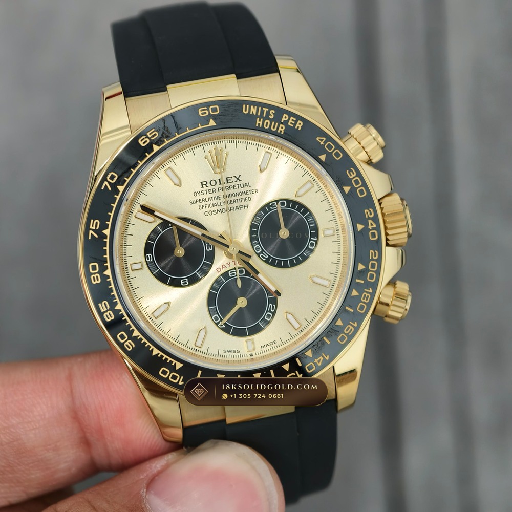 Rolex Cosmograph Daytona 18K Yellow Gold Chronometer Regulated Spec Reference 126518LN — Hallmarked Edition angle 3