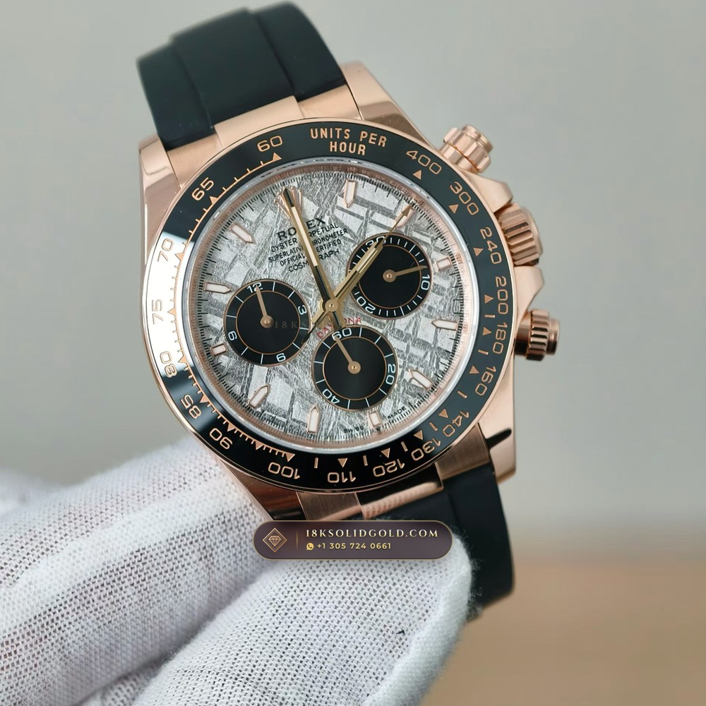 Rolex Cosmograph Daytona Gibeon Meteorite Dial 18K Everose Gold Reference 126515 — Hallmarked Edition angle 2