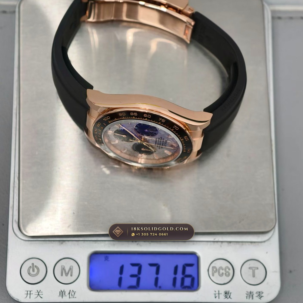 Rolex Cosmograph Daytona Gibeon Meteorite Dial 18K Everose Gold Reference 126515 — Hallmarked Edition — Studio Gallery Plate IX in 18K Rose Gold Au750 (160.9g Verified Mass, Rolex Manufacture Cal. 4131 - 72h Power Reserve)