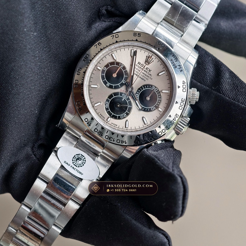 Rolex Cosmograph Daytona 18K White Gold Deep Crystal Optics Reference 126509 — Hallmarked Edition angle 3