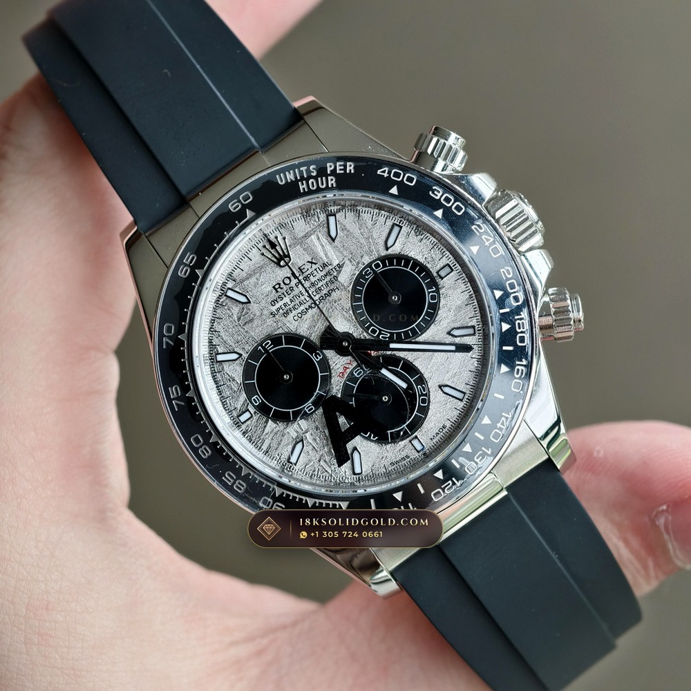 Rolex Cosmograph Daytona Gibeon Meteorite Dial 18K White Gold Reference 126519 — Hallmarked Edition angle 2