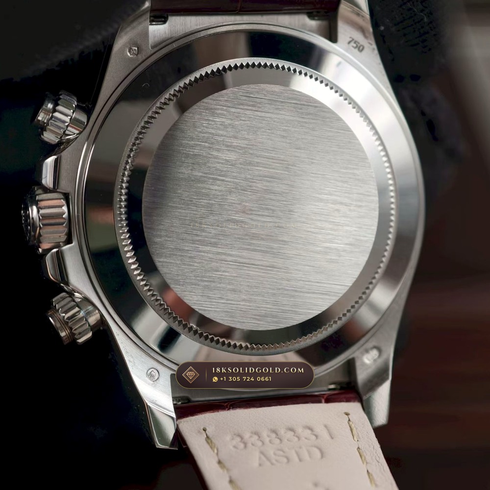 Rolex Cosmograph Daytona Off-Catalogue Baguette Ruby Bezel & Meteorite Dial 18K White Gold Reference 116589SALV — Hallmarked Edition — Studio Gallery Plate VII in 18K White Gold Au750 (160.3g Verified Mass, Rolex Manufacture Cal. 4130 - 72h Power Reserve)