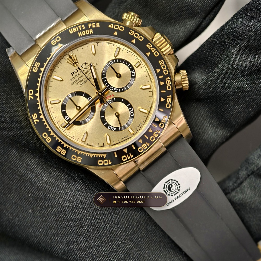 Rolex Cosmograph Daytona 18K Yellow Gold Deep Crystal Optics Reference 126518LN — Hallmarked Edition angle 2
