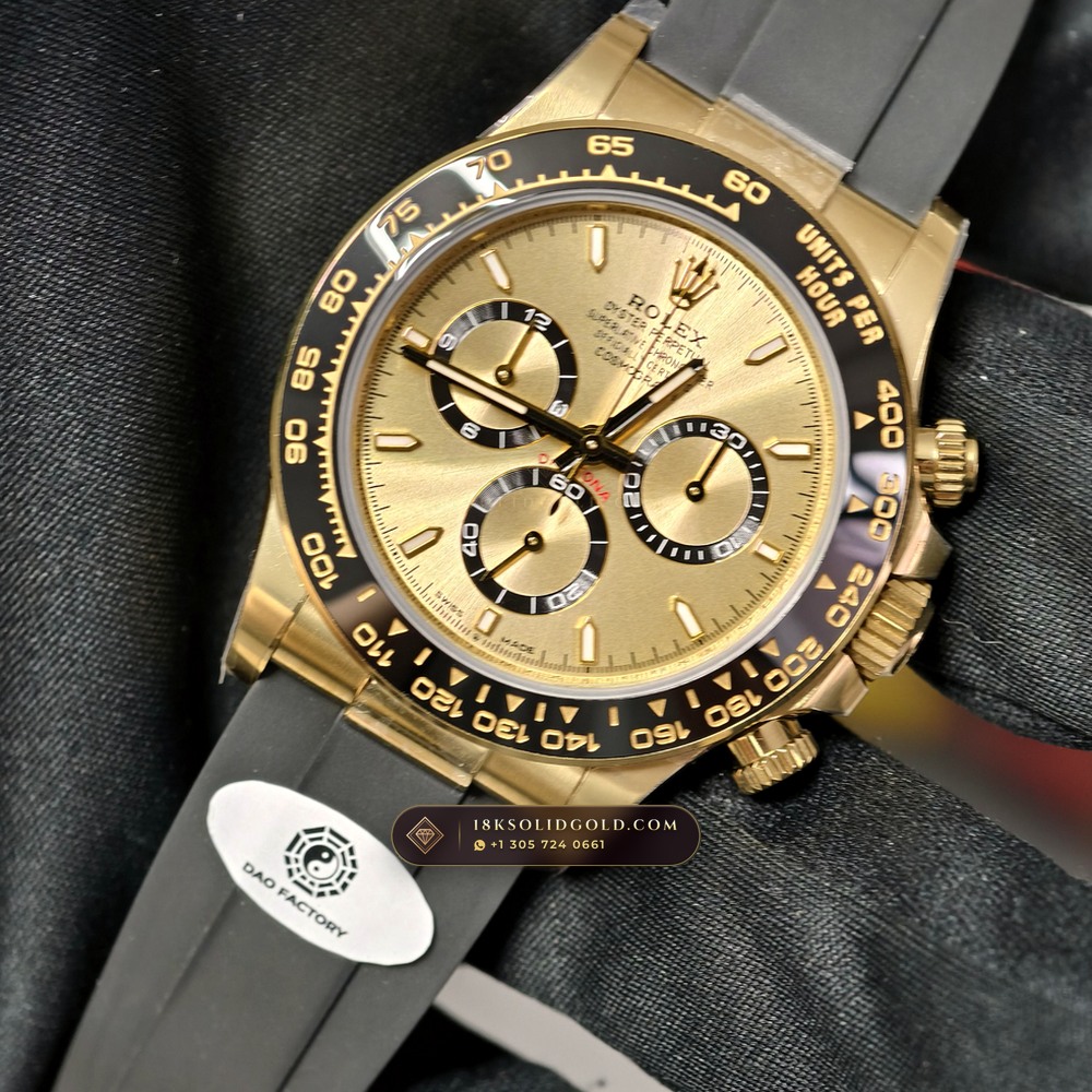 Rolex Cosmograph Daytona 18K Yellow Gold Deep Crystal Optics Reference 126518LN — Hallmarked Edition angle 3