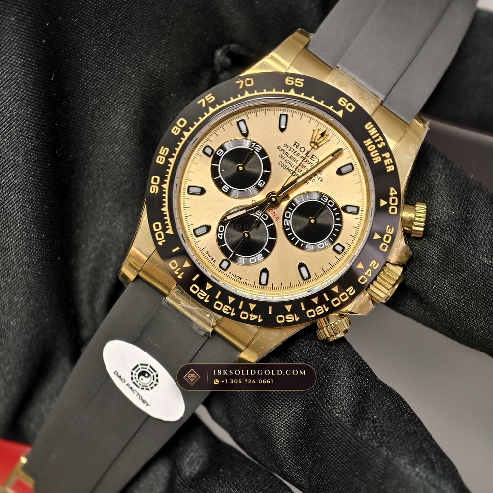 Rolex Cosmograph Daytona 18K Yellow Gold Deep Crystal Optics Reference 116518LN — Hallmarked Edition angle 3