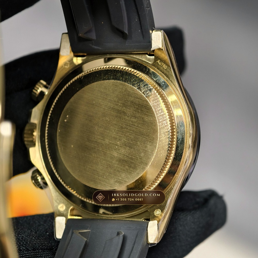 Rolex Cosmograph Daytona 18K Yellow Gold Deep Crystal Optics Reference 116518LN — Hallmarked Edition — Studio Gallery Plate VII in 18K Yellow Gold Au750 (160.7g Verified Mass, Rolex Manufacture Cal. 4130 - 72h Power Reserve)
