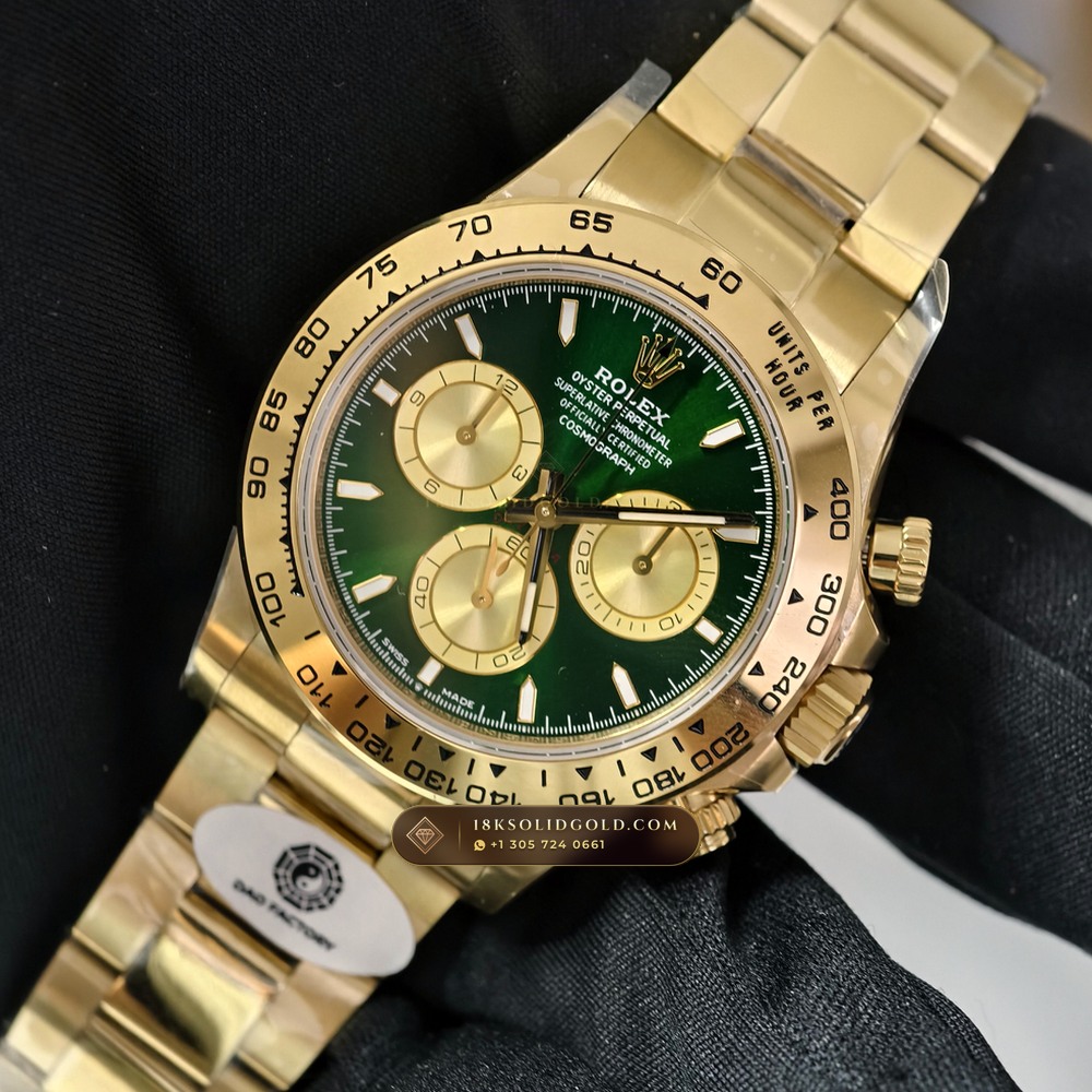 Rolex Cosmograph Daytona 18K Yellow Gold Deep Crystal Optics Reference 126508 — Hallmarked Edition angle 3