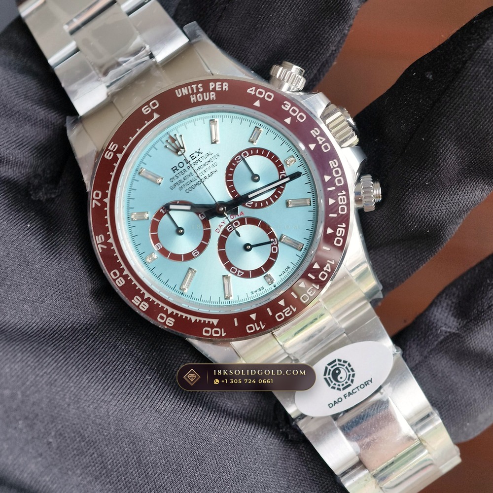 Rolex Cosmograph Daytona Platona Ice-Blue Dial 950 Platinum Reference 126506 — Hallmarked Edition angle 2