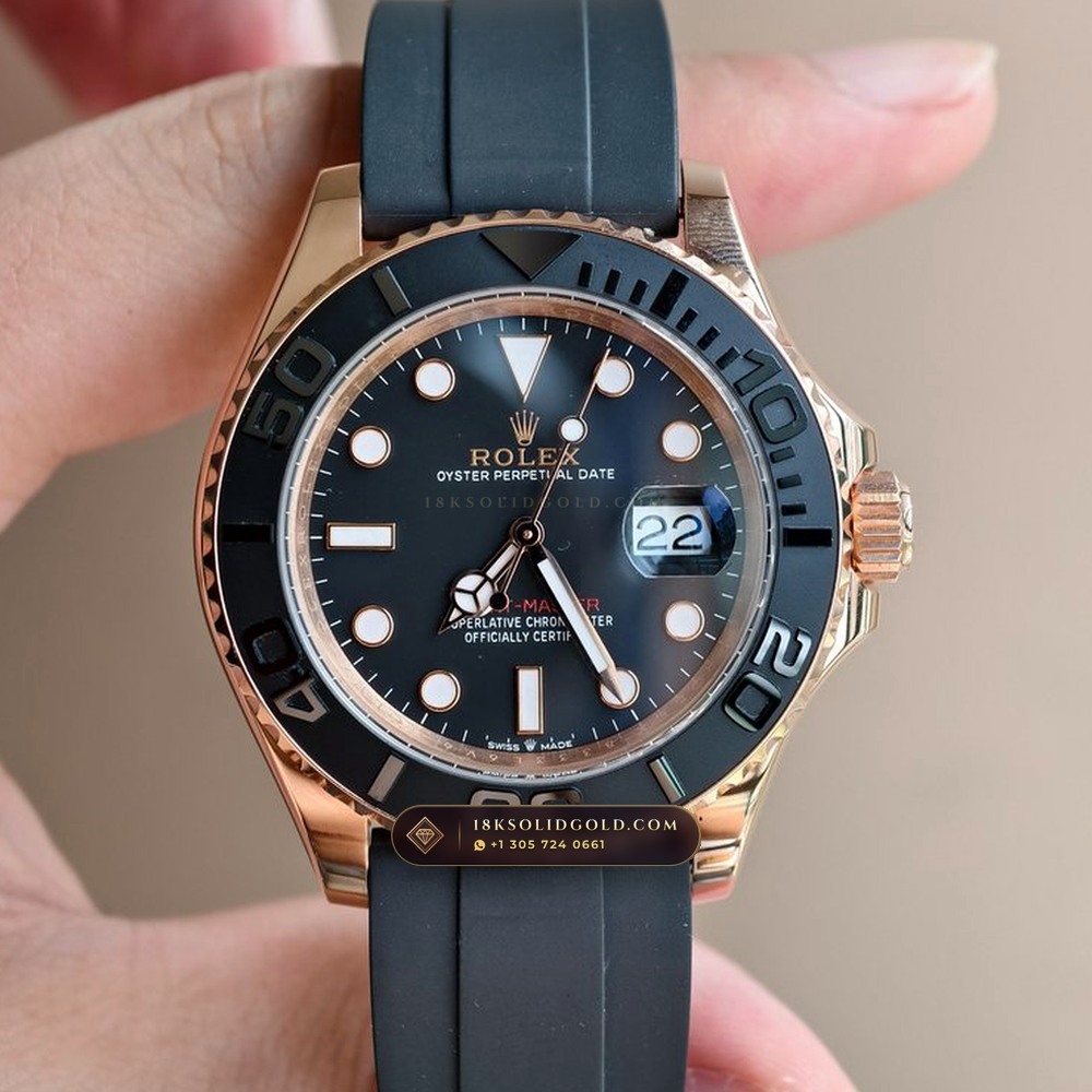 Rolex Yacht-Master 40 Matte Black Cerachrom & Oysterflex 18K Everose Gold Reference 126655 — Hallmarked Edition