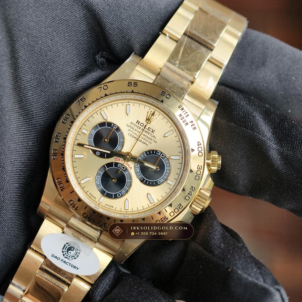 Rolex Cosmograph Daytona 18K Yellow Gold Chronometer Regulated Spec Reference 126508 — Hallmarked Edition angle 3
