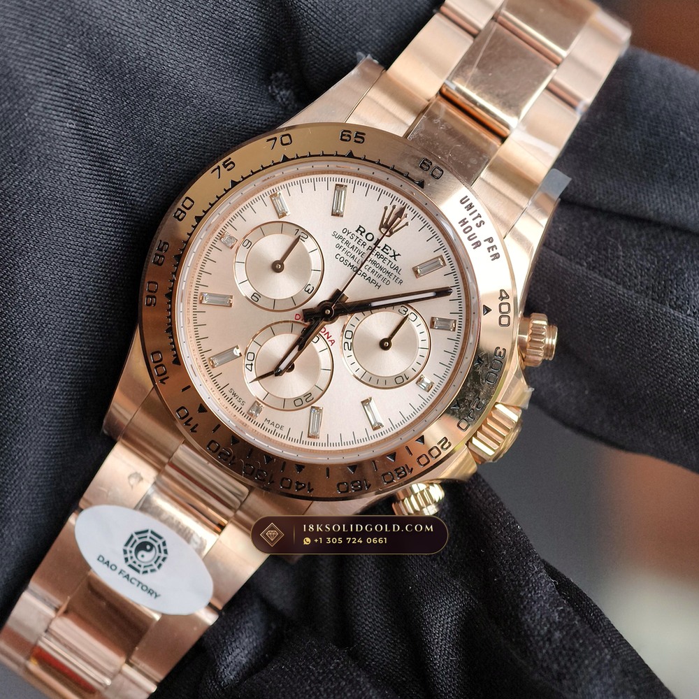 Rolex Cosmograph Daytona 18K Everose Gold Geneva Atelier Spec Reference 116505 — Hallmarked Edition angle 3
