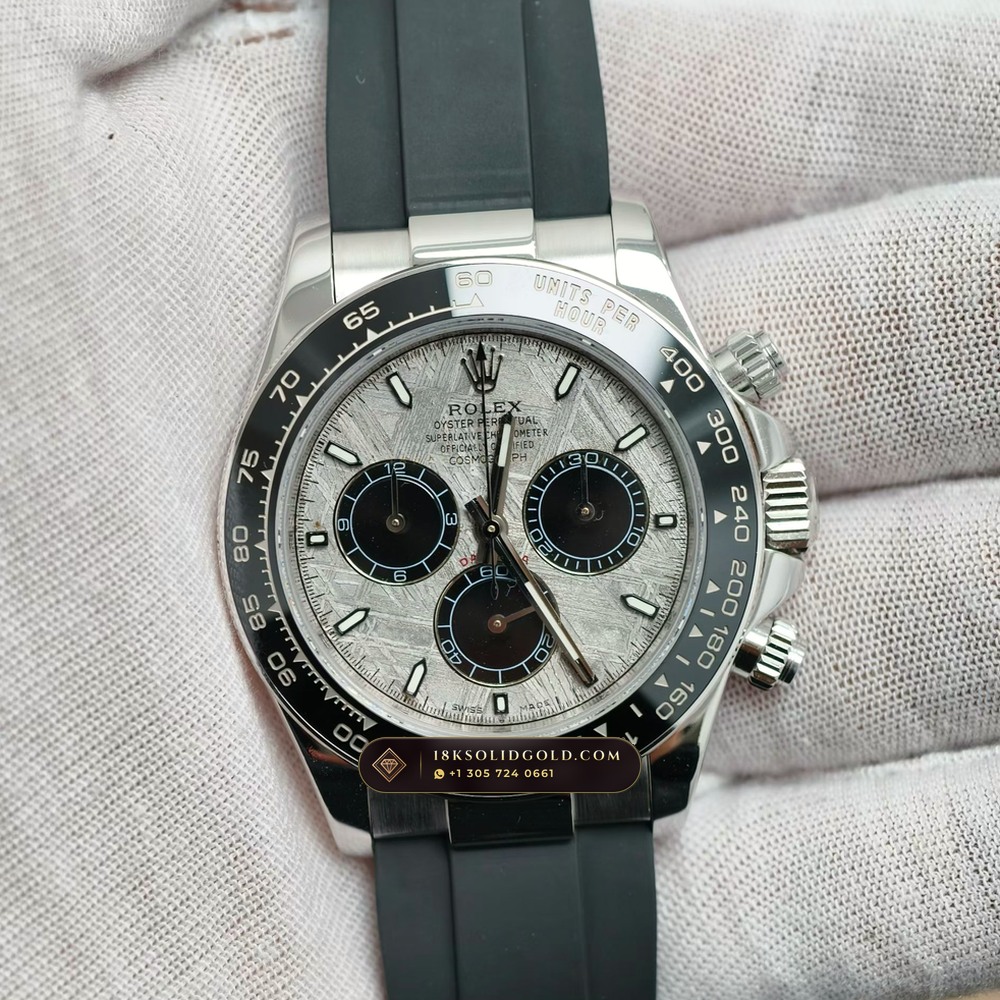 Rolex Cosmograph Daytona Gibeon Meteorite Dial 18K White Gold Free-Sprung Calibre Reference 126519 — Hallmarked Edition