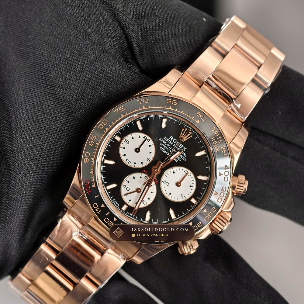 Rolex Cosmograph Daytona Le Mans 100th Anniversary 18K Everose Gold Deep Crystal Optics Reference 126525LN — Hallmarked Edition angle 2