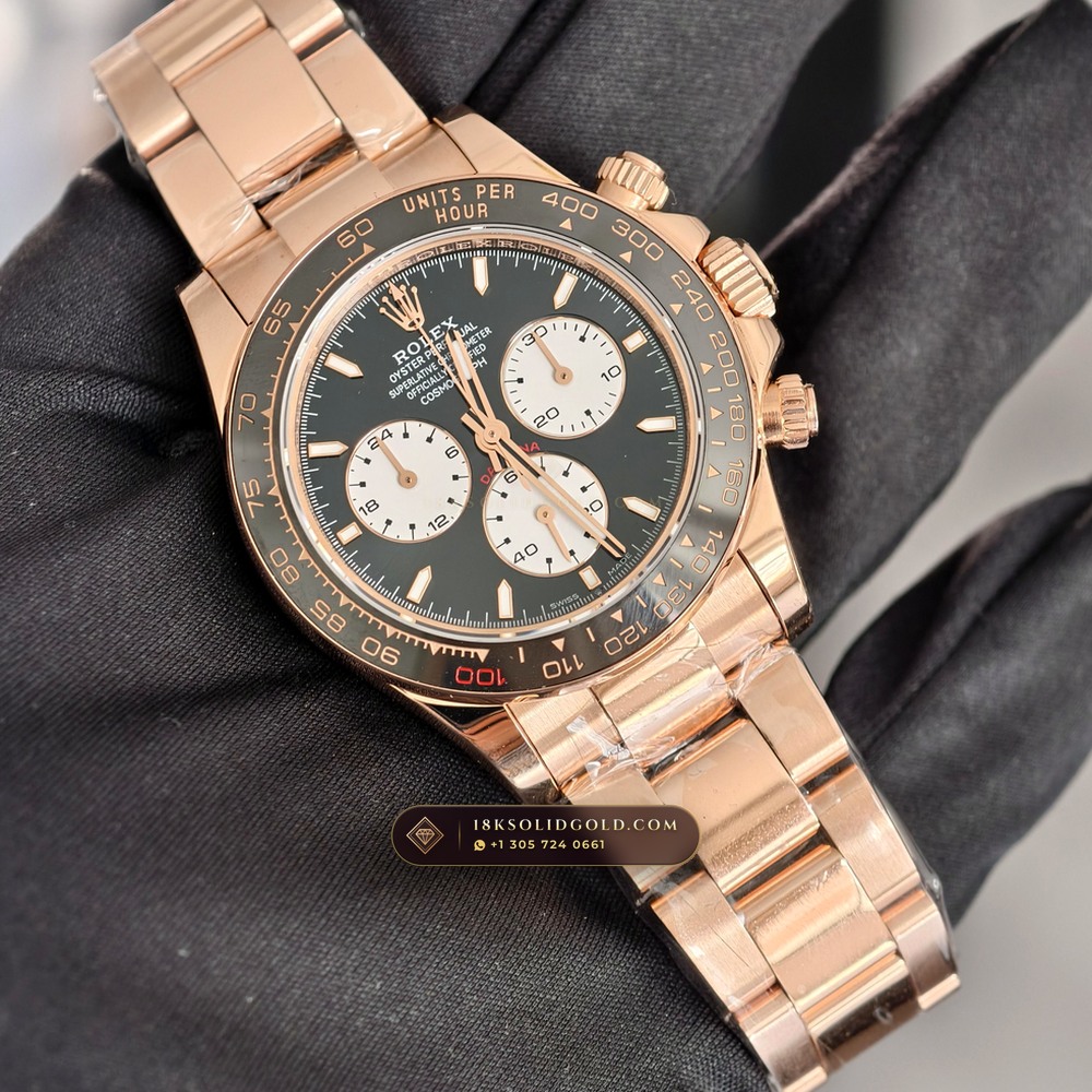 Rolex Cosmograph Daytona Le Mans 100th Anniversary 18K Everose Gold Deep Crystal Optics Reference 126525LN — Hallmarked Edition angle 3