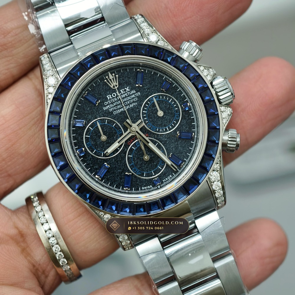 Rolex Cosmograph Daytona Black Obsidian Dial & Sapphire Bezel 18K White Gold Reference 126599TSA — Hallmarked Edition angle 2
