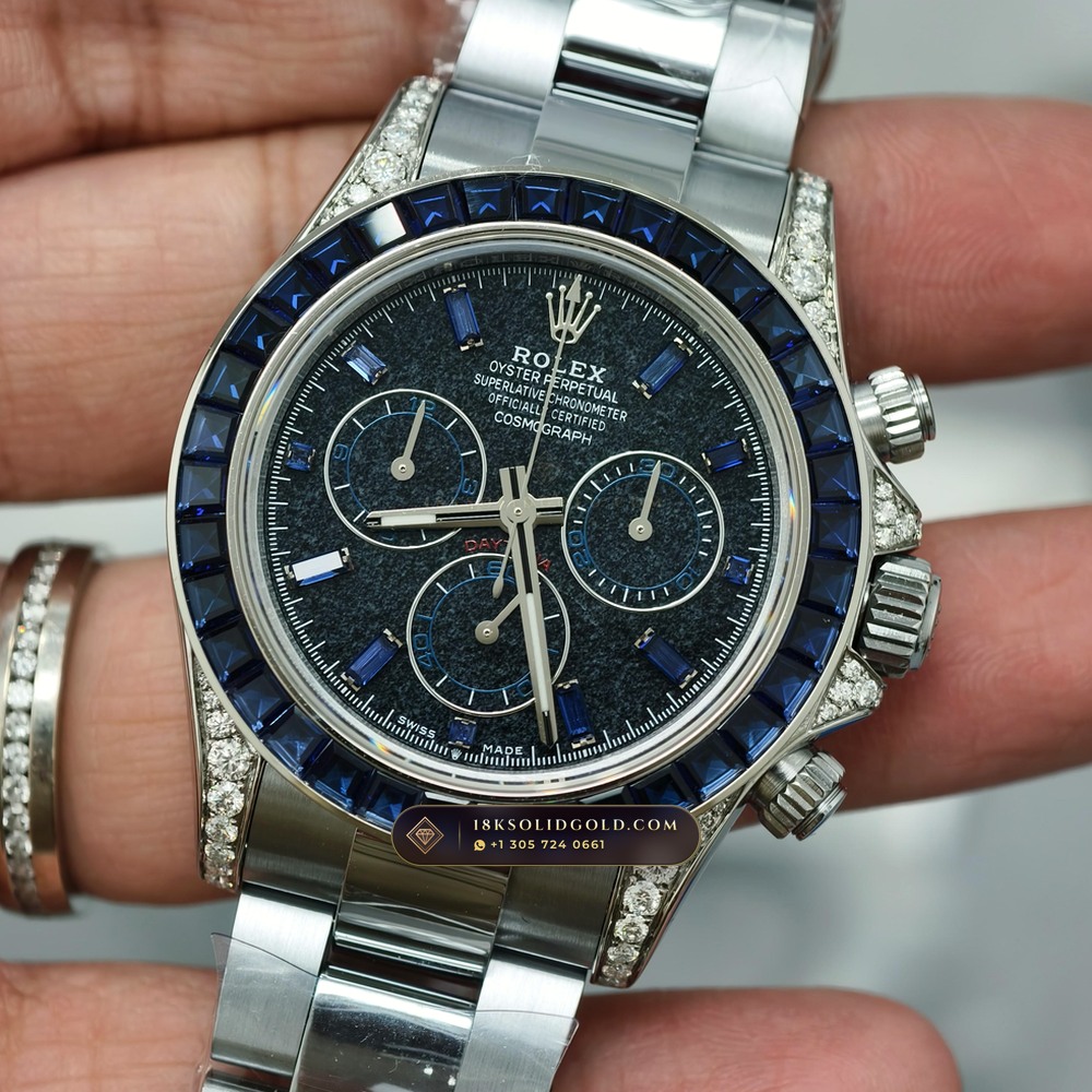 Rolex Cosmograph Daytona Black Obsidian Dial & Sapphire Bezel 18K White Gold Reference 126599TSA — Hallmarked Edition angle 3