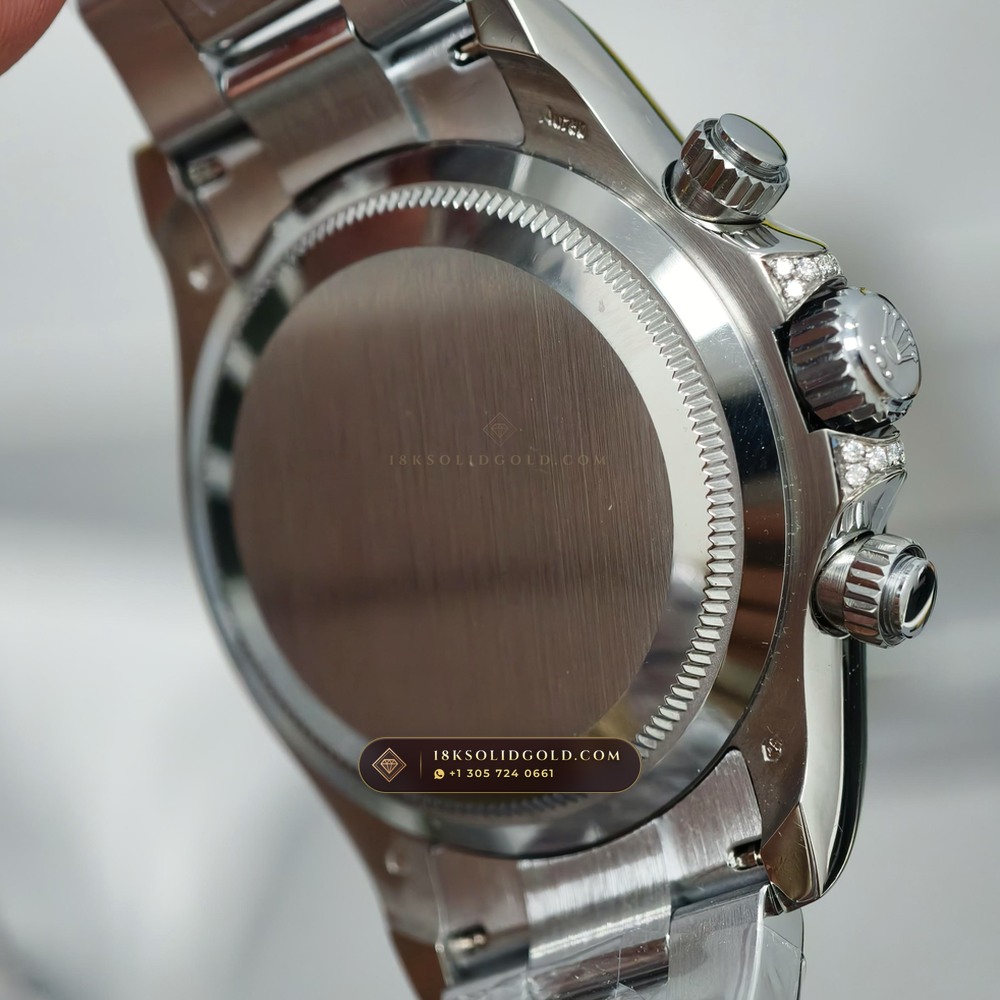Rolex Cosmograph Daytona Black Obsidian Dial & Sapphire Bezel 18K White Gold Reference 126599TSA — Hallmarked Edition — Studio Gallery Plate VII in 18K White Gold Au750 (216.9g Verified Mass, Rolex Manufacture Cal. 4131 - 72h Power Reserve)