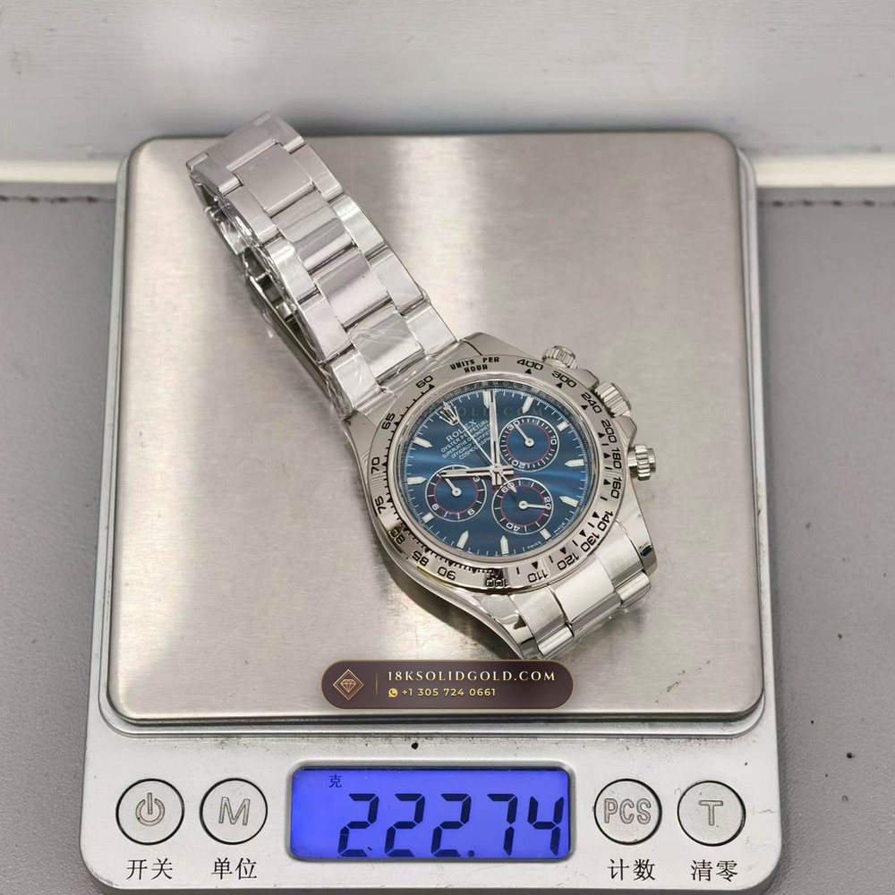 Rolex Cosmograph Daytona 18K White Gold Hand-Chamfered Bevel Spec Reference 126509 — Hallmarked Edition — Studio Gallery Plate IX in 18K White Gold Au750 (216.9g Verified Mass, Rolex Manufacture Cal. 4131 - 72h Power Reserve)