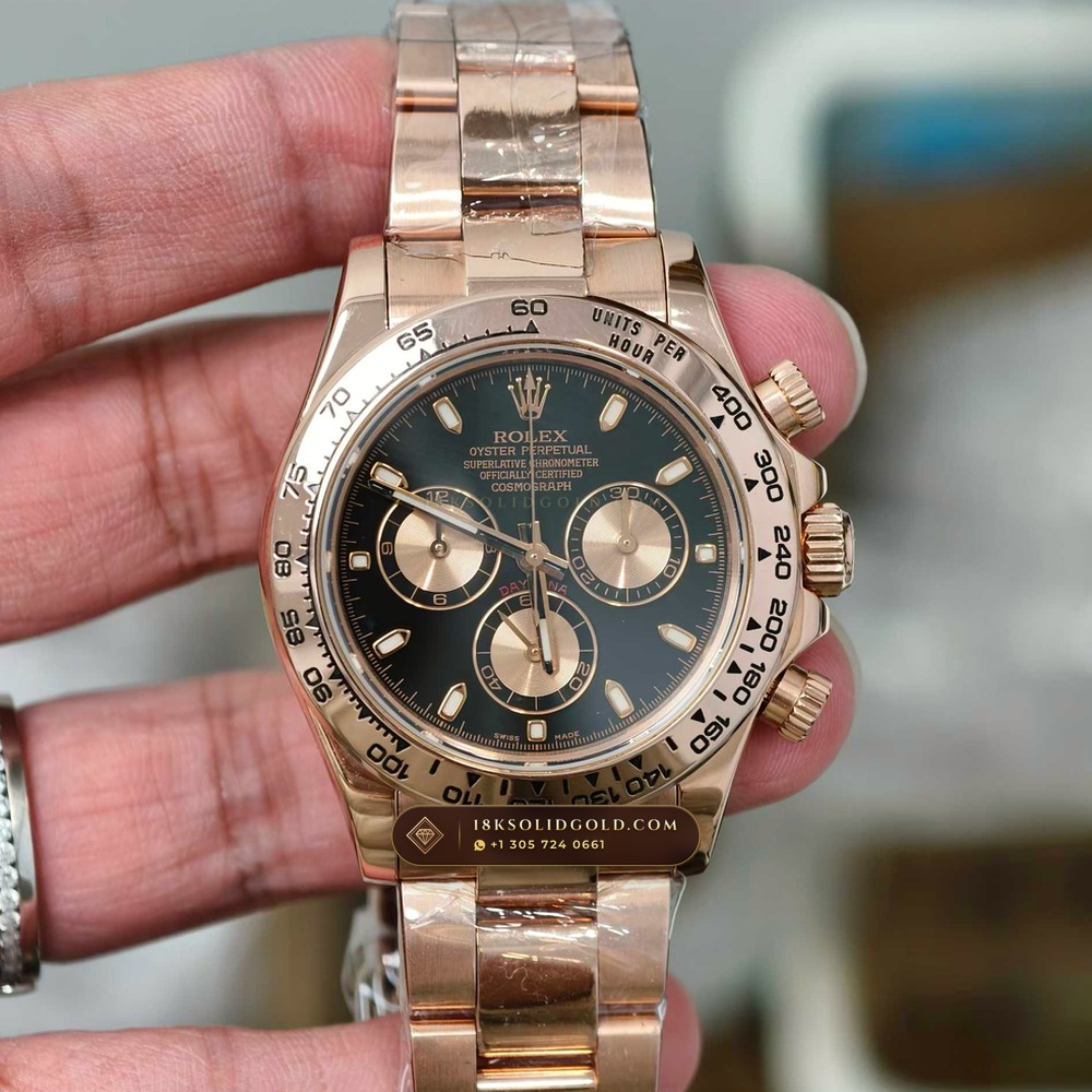 Rolex Cosmograph Daytona 18K Everose Gold Deep Crystal Optics Reference 116505 — Hallmarked Edition