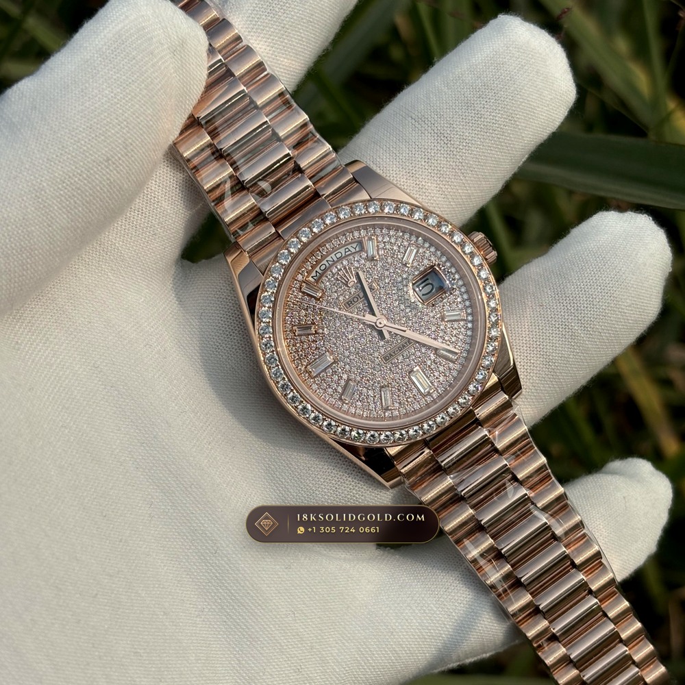 Rolex Day-Date 40 Diamond-Set Bezel 18K Everose Gold Reference 228345RBR — Hallmarked Edition angle 2