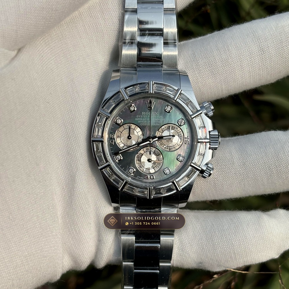 Rolex Cosmograph Daytona Iridescent Natural Mother-of-Pearl Dial Diamond-Set Bezel 18K White Gold Reference 126589RBR — Hallmarked Edition